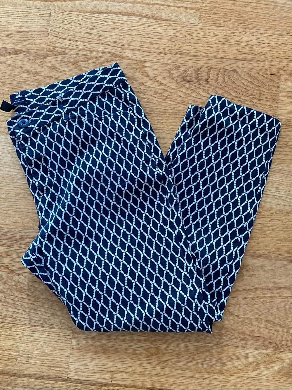 GAP Navy and White Geometric Chinos